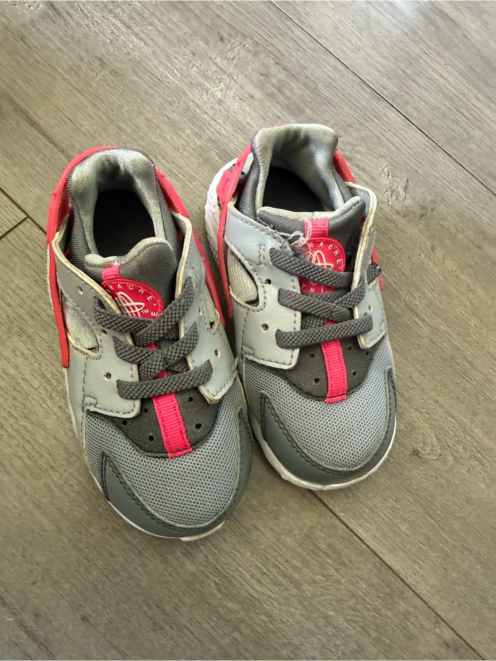 Nike Kids Gray and Pink Sneakers